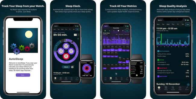 AutoTracker miega izsekošanas Apple Watch ekrānuzņēmums