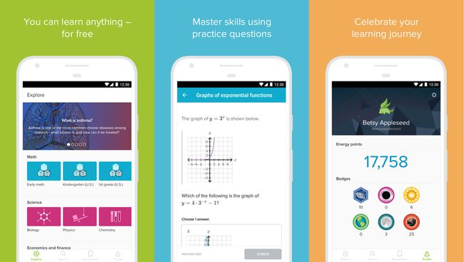 Zrzut ekranu aplikacji Khan Academy
