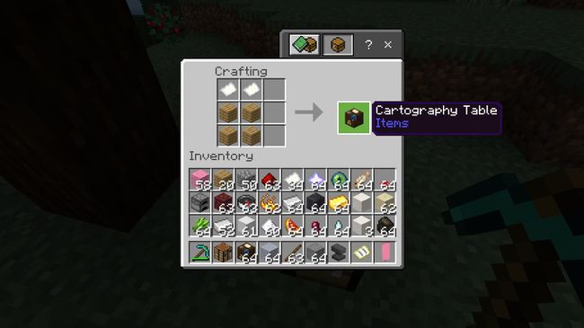 Minecraftクラフティングテーブルの地図作成テーブル