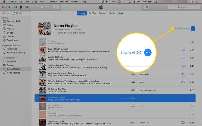 iTunesの「すべてシャッフル」ボタン