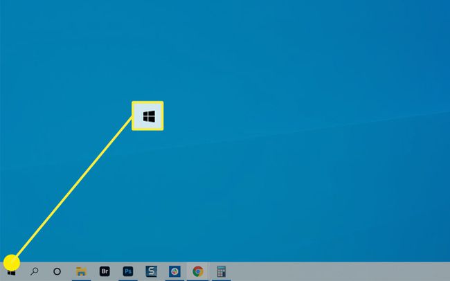 Tombol Mulai di Windows 10.