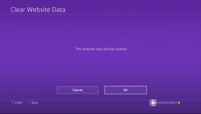 PS4のウェブサイトデータ画面をクリア