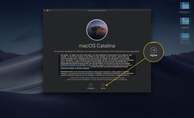 macOS CatalinaSLAの[同意する]ボタン