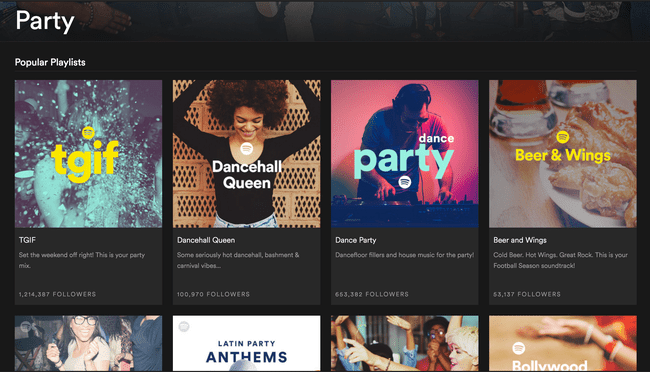 Zrzut ekranu z imprezy Spotify