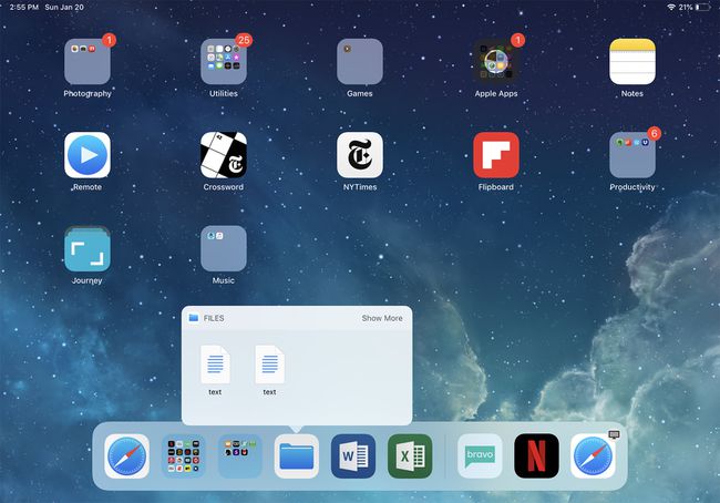 iOS12のiPadドックのスクリーンショット