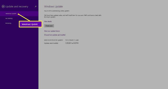 Windows Update valikossa