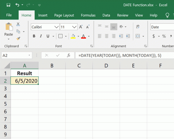 Funkcje DATE i TODAY w jednej formule Excel