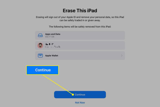 شاشة iPad Erase This iPad مع متابعة مميزة