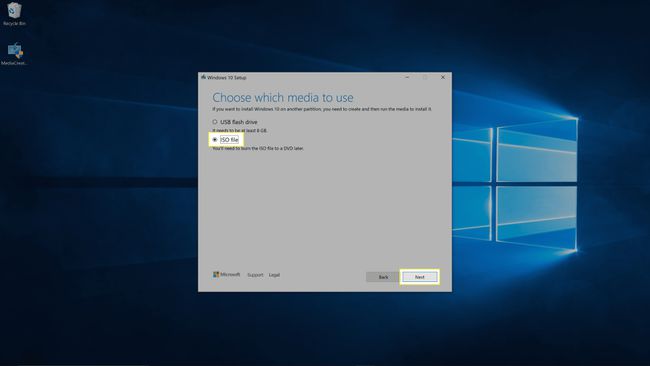 Опции на инструмента за създаване на Windows Media.