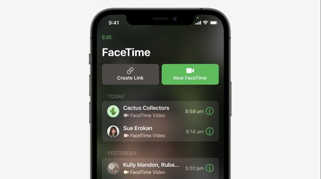 Den opdaterede FaceTime Links-skærm i FaceTime