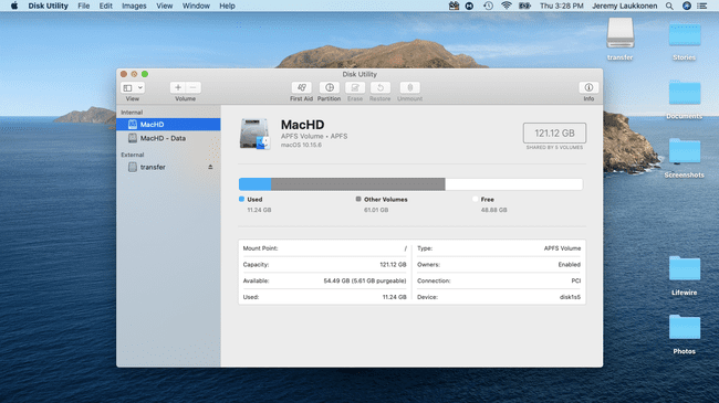 macOS Disk Utility.