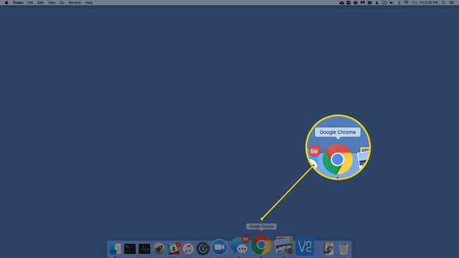 Google Chrome'i ekraanipilt macOS Dockis