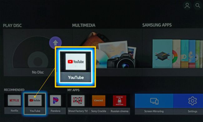 Aplikacija YouTube na predvajalniku Blu-ray