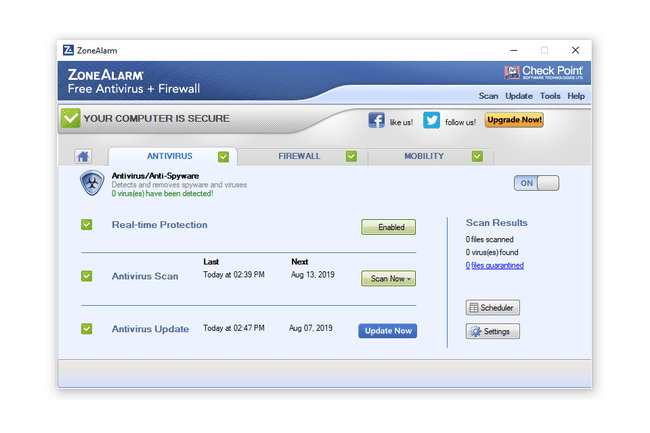 ZoneAlarm Free Antivirus en Windows 10