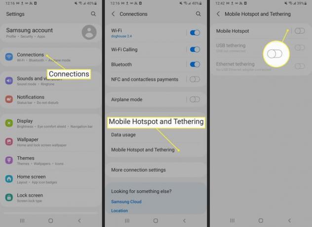 Android mobiele hotspot en tethering