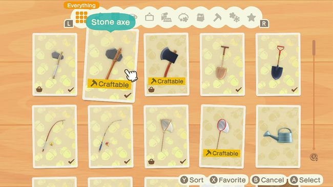 Animal Crossing'deki tariflerin ekran görüntüsü