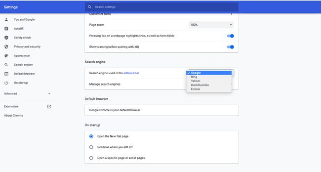 Chromeで別の検索エンジンを選択する