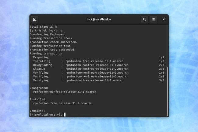 RPMFusion установлен на Fedora