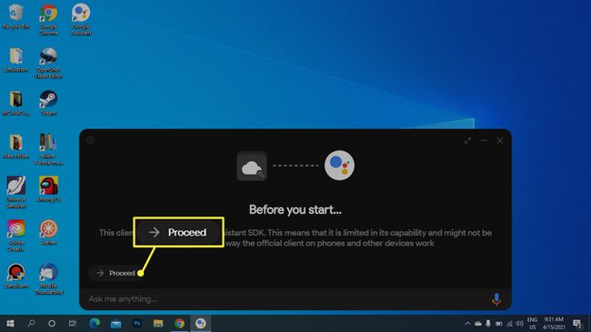 Windows Google Asistan'da devam edin