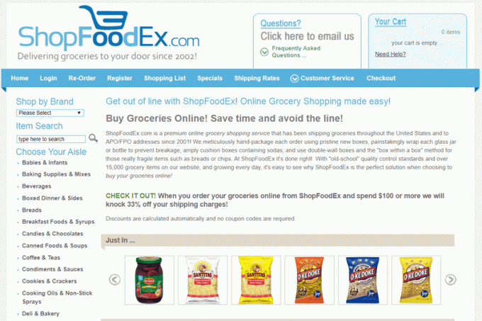 ShopFoodEx 웹사이트