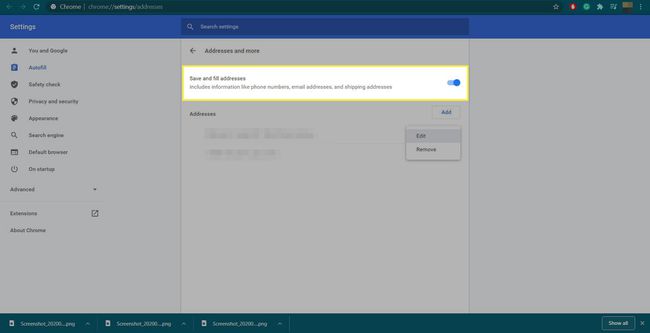 Opcja „Zapisz i wypełnij adresy” w Chrome