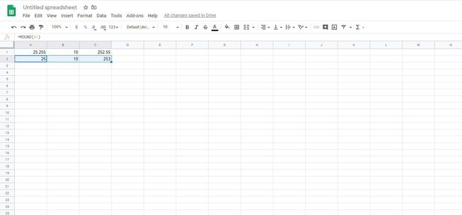 Ümardatud andmed Google'i arvutustabelites