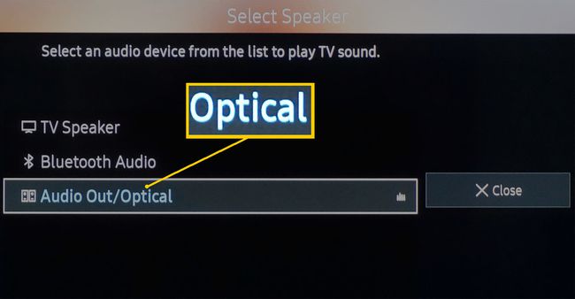 Esempio di menu Impostazioni audio TV – Uscita audio digitale