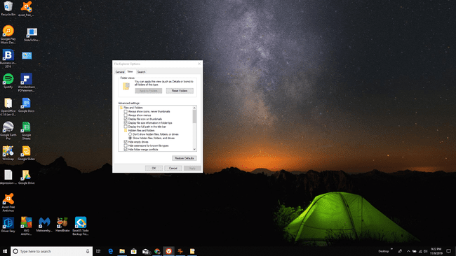 Snímek obrazovky možností Průzkumníka souborů ve Windows 10