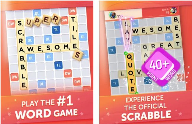 Scrabble klassiskt brädspel på en iPad