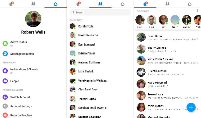 Konto Facebook Messenger Lite, kontakty i zakładki wiadomości