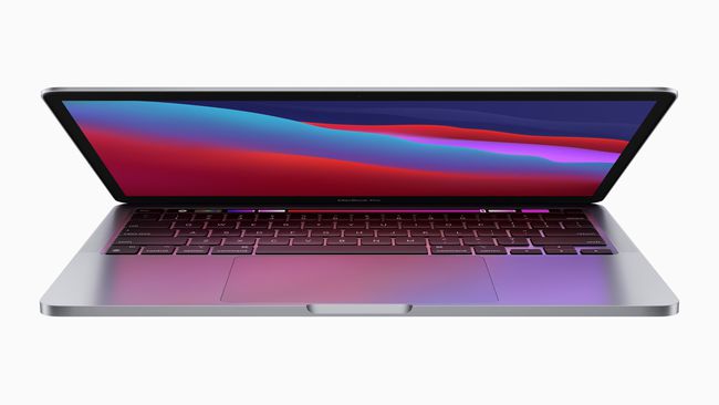 Applen uusi M1-käyttöinen MacBook Air osittain auki