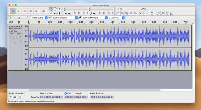 Audacity na macOS DJ software