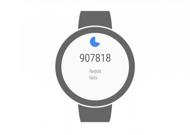 Az órán megjelenő Wear OS Authenticator alkalmazás.