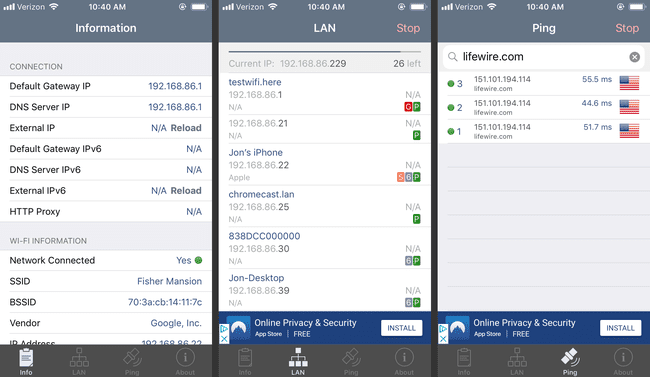 Network Analyzer Lite iPhone-App