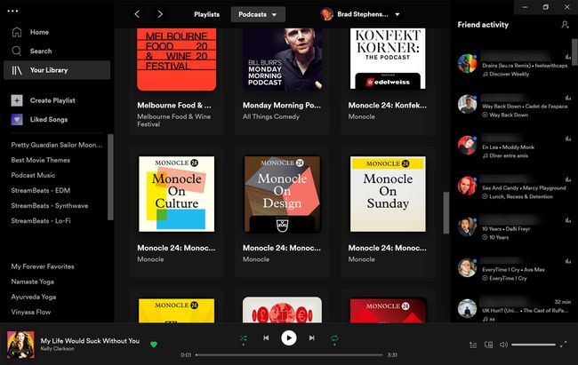 Aplikace pro streamování hudby Spotify pro Windows 10.