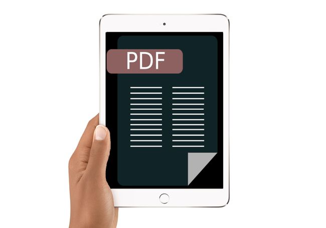 iPad met PDF-afbeelding op het scherm