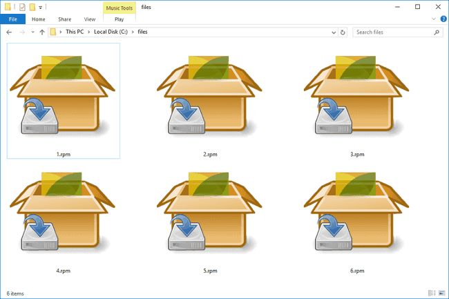 Verschillende RPM-bestanden in Windows 10