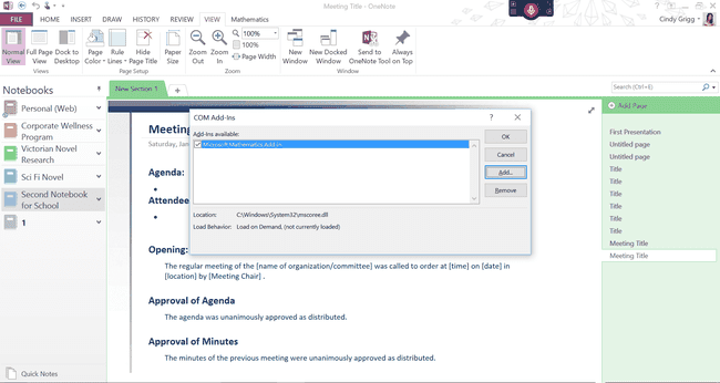 Microsoft OneNote'ta eklenti ekleme veya eklentilerden kurtulma