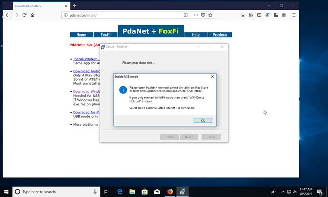 Windows 10 PdaNet Install חבר את אנדרואיד