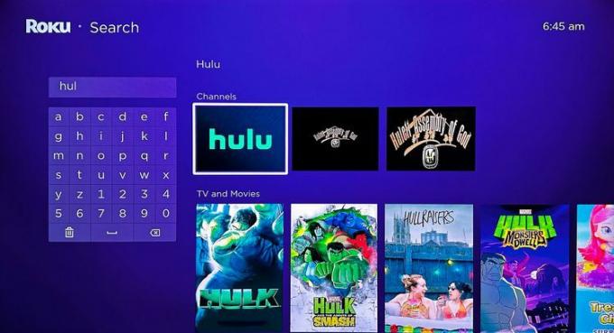 Roku 検索での Hulu