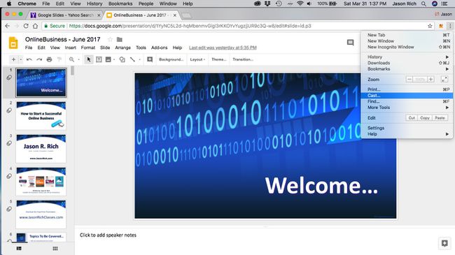 सफारी वेब ब्राउज़र के माध्यम से Google स्लाइड प्रस्तुतियों को कैसे कास्ट करें