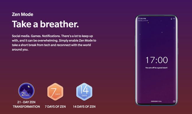 Zen Mode OxygenOS-i funktsiooni ekraanipilt