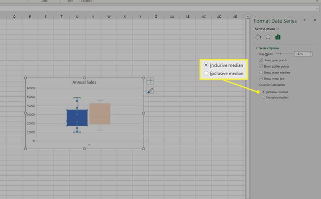 Quartil-Berechnungsoptionen im Bereich Excel-Format-Datenreihen