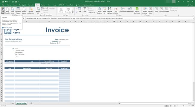 Memilih Dapatkan Data di Excel.