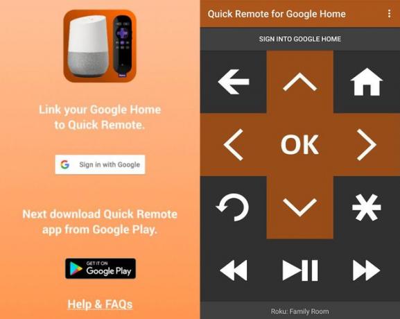 Quick Remote-app for Google Home – kun Android.