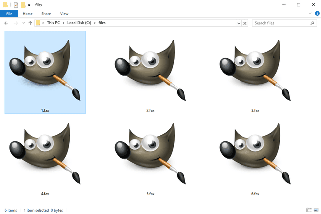 File FAX di Windows 10 yang terbuka dengan GIMP