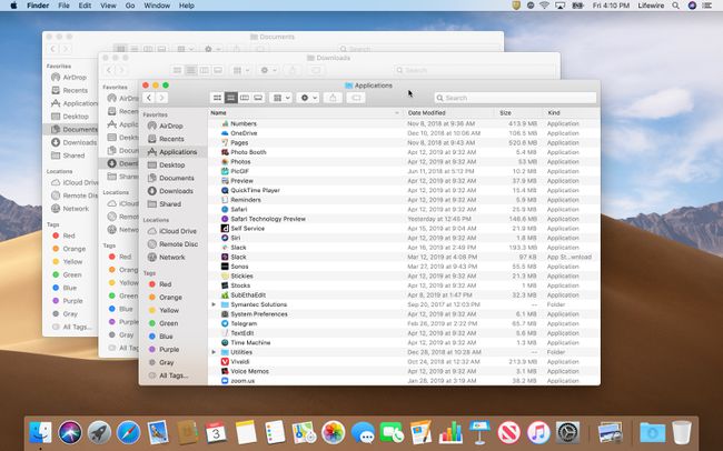 macOS'teki Finder'ın ekran görüntüsü.