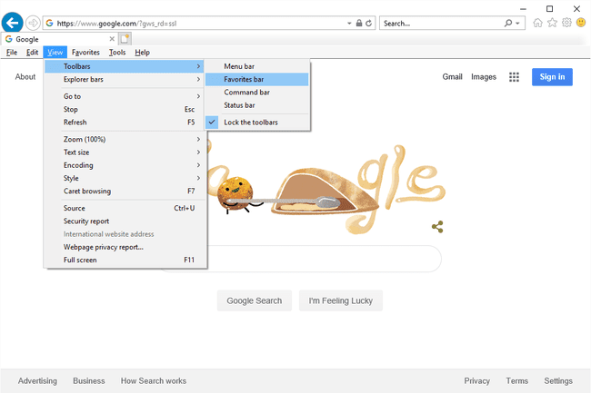 Configuración de la barra de herramientas de la barra de favoritos de Internet Explorer