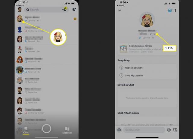 Ikona Snapchat Friend, Snap Score