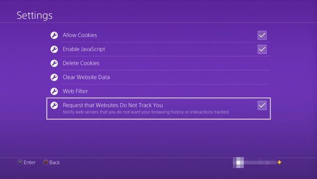 ウェブサイトがPS4であなたを追跡しないように要求する